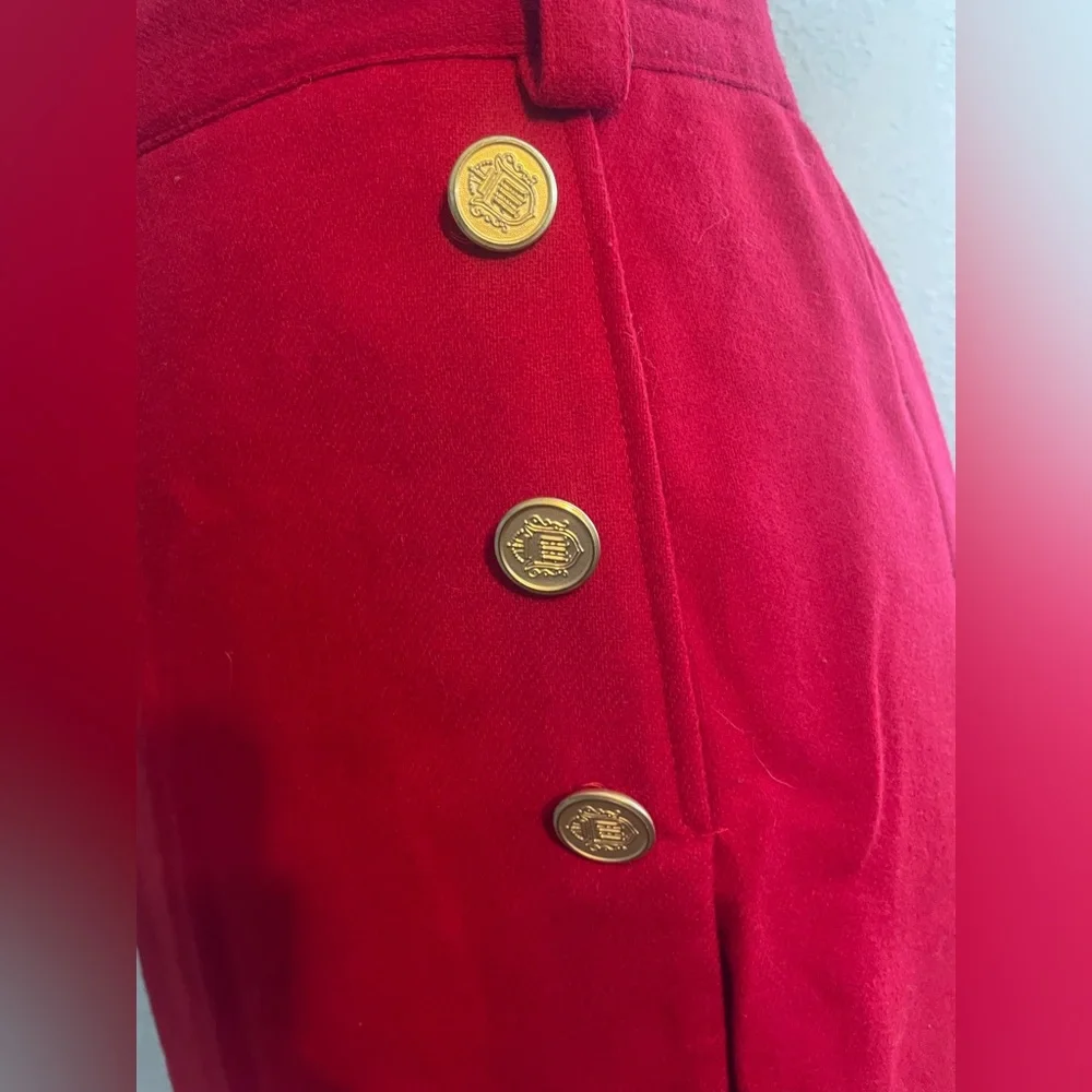 Norton McNaughton: Elegant vintage Red wool skirt - Picture 3 of 6